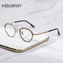 Load image into Gallery viewer, Small Titanium Round Eyeglasses Frames for Men Women Optical Prescription Eye Glasses Frame Vintage Eye Wear Designer Small Face