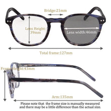 Carica l&#39;immagine nel visualizzatore di Gallery, Small face Women&#39;s glasses acetate frame photochromic multifocal progressive reading glasses near and far multifocal customized