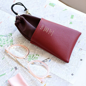 Soft PU Leather Drawstring Glasses Bags Men And Women Sunglasses Protector Pouch Reading Glasses Organizer Eyewear Storage Bag