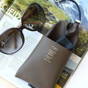 Soft PU Leather Drawstring Glasses Bags Men And Women Sunglasses Protector Pouch Reading Glasses Organizer Eyewear Storage Bag