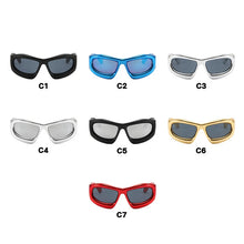 Carica l&#39;immagine nel visualizzatore di Gallery, Sports Punk Mirror Sunglasses Women Men Trendy Oversized Y2K Wrap Around Ladies Sun Glasses Shades Eyewear Goggle UV400