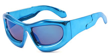 Carica l&#39;immagine nel visualizzatore di Gallery, Sports Punk Mirror Sunglasses Women Men Trendy Oversized Y2K Wrap Around Ladies Sun Glasses Shades Eyewear Goggle UV400