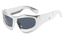 Carica l&#39;immagine nel visualizzatore di Gallery, Sports Punk Mirror Sunglasses Women Men Trendy Oversized Y2K Wrap Around Ladies Sun Glasses Shades Eyewear Goggle UV400