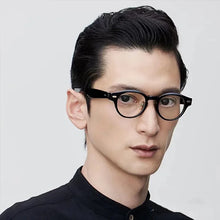 Load image into Gallery viewer, Spring Design Titanium Acetate Glasses Frame Japanese Handmade Men Women Vintage Round Optical Eyeglasses Blue Light Spectacles