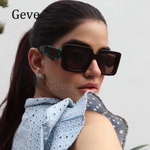 Square Design Sunglasses Women 2024 Trendy Brand Unique Oversized Female Sun Glasses Unisex Shades UV400 Oculos de sol