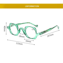 Carica l&#39;immagine nel visualizzatore di Gallery, Square Frame Reading Glasses Retro Ultralight High-definition Far Sight Eyewear Presbyopia Glasses Women Men