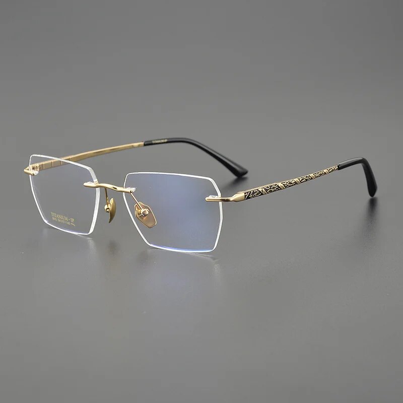Square Frameless Ultra-light Pure Titanium Glasses Frame Men Women Myopia Reading Eyewear Optical Prescription Rimless Eyeglass