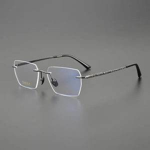 Square Frameless Ultra-light Pure Titanium Glasses Frame Men Women Myopia Reading Eyewear Optical Prescription Rimless Eyeglass