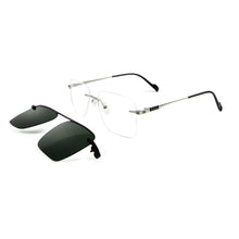 Load image into Gallery viewer, Square Rimless Eyeglasses Frames For Men Prescription Glasses Frame Magnet Clip On Sunglasses Polarized Myopia Optical Eyewear