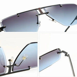 Square Rimless Sunglasses Men 2020 Summer New Sun Glasses Classic Luxury Brand Shades for Women UV400 Eyewear