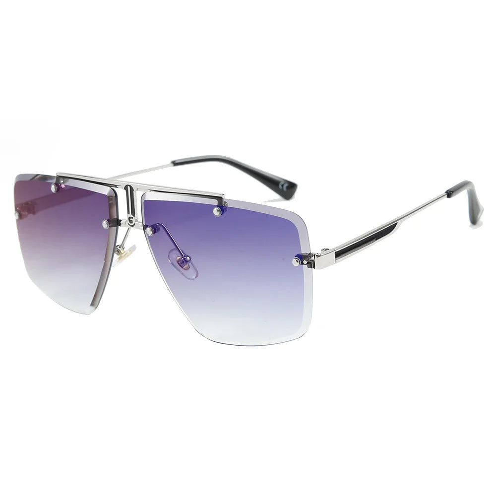 Square Rimless Sunglasses Men 2020 Summer New Sun Glasses Classic Luxury Brand Shades for Women UV400 Eyewear