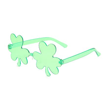 Load image into Gallery viewer, St. Patrick&#39;s Day Shamrock Sunglasses Rimless Green Four Leaf Clover Glasses St. Patrick&#39;s Day Accessories