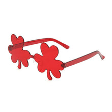 Load image into Gallery viewer, St. Patrick&#39;s Day Shamrock Sunglasses Rimless Green Four Leaf Clover Glasses St. Patrick&#39;s Day Accessories