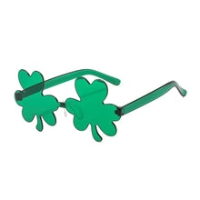 Load image into Gallery viewer, St. Patrick&#39;s Day Shamrock Sunglasses Rimless Green Four Leaf Clover Glasses St. Patrick&#39;s Day Accessories