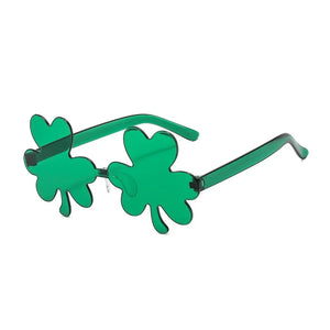 St. Patrick's Day Shamrock Sunglasses Rimless Green Four Leaf Clover Glasses St. Patrick's Day Accessories
