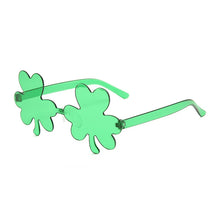 Load image into Gallery viewer, St. Patrick&#39;s Day Shamrock Sunglasses Rimless Green Four Leaf Clover Glasses St. Patrick&#39;s Day Accessories