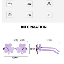 Load image into Gallery viewer, St. Patrick&#39;s Day Shamrock Sunglasses Rimless Green Four Leaf Clover Glasses St. Patrick&#39;s Day Accessories