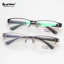 Load image into Gallery viewer, Stainless Steel Eyeglasses Frame TR90 Temple Rectangle Glasses Men Optical Spectacles Frame Large Rrc Design Temple Glasses 8141