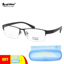 Load image into Gallery viewer, Stainless Steel Eyeglasses Frame TR90 Temple Rectangle Glasses Men Optical Spectacles Frame Large Rrc Design Temple Glasses 8141