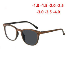 Load image into Gallery viewer, Sun Photochromic Lenses Finished Myopia Glasses For Unisex Retro Wood Color Chameleon Nearsighted Eyewear 0 -1.0 -1.5 -To -4.0