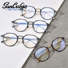 Load image into Gallery viewer, SunCubic Titanium Glasses Frame Men Simple Design Retro Round Prescription Eyeglasses Women Myopia Optical Eyewear JS6621