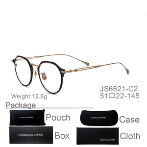 SunCubic Titanium Glasses Frame Men Simple Design Retro Round Prescription Eyeglasses Women Myopia Optical Eyewear JS6621