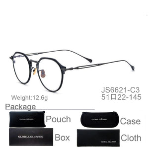 SunCubic Titanium Glasses Frame Men Simple Design Retro Round Prescription Eyeglasses Women Myopia Optical Eyewear JS6621