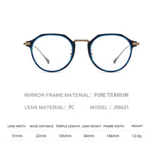 Load image into Gallery viewer, SunCubic Titanium Glasses Frame Men Simple Design Retro Round Prescription Eyeglasses Women Myopia Optical Eyewear JS6621