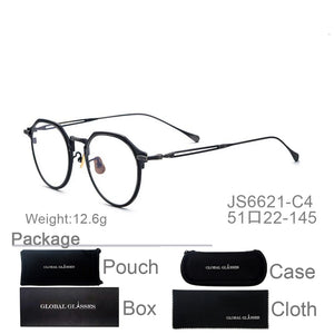 SunCubic Titanium Glasses Frame Men Simple Design Retro Round Prescription Eyeglasses Women Myopia Optical Eyewear JS6621