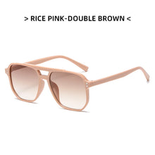 Load image into Gallery viewer, Sunglasses Men Women Vintage Double Bridge Square Frame Sun Glasses Brand Design Shade Eyewear Driving Google UV400 Gafas De Sol