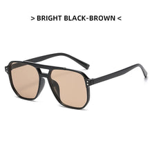 Load image into Gallery viewer, Sunglasses Men Women Vintage Double Bridge Square Frame Sun Glasses Brand Design Shade Eyewear Driving Google UV400 Gafas De Sol