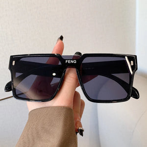 Sunglasses Women Oversized Square  Retro Mirror Lens Eyeglasses MenEyewear Shades UV400 Protection Punk Sun Glasses