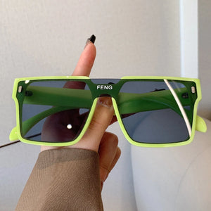 Sunglasses Women Oversized Square  Retro Mirror Lens Eyeglasses MenEyewear Shades UV400 Protection Punk Sun Glasses
