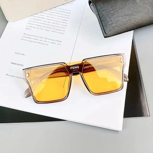 Sunglasses Women Oversized Square  Retro Mirror Lens Eyeglasses MenEyewear Shades UV400 Protection Punk Sun Glasses