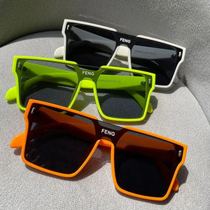 Sunglasses Women Oversized Square  Retro Mirror Lens Eyeglasses MenEyewear Shades UV400 Protection Punk Sun Glasses