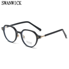 Load image into Gallery viewer, Swanwick retro polygon anti blue light glasses for women TR90 eyewear acetate handmade men optical spectacle frames clear lens
