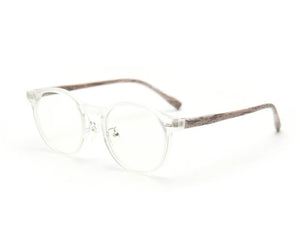 Swanwick women retro round glasses frame for men korean style wood grain TR90 eyeglasses accessories clear lens gray leopard