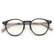 Load image into Gallery viewer, Swanwick women retro round glasses frame for men korean style wood grain TR90 eyeglasses accessories clear lens gray leopard