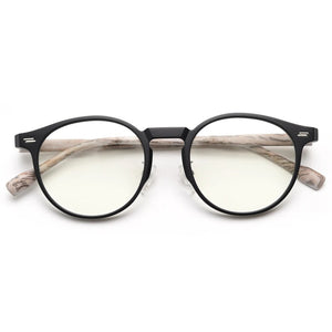 Swanwick women retro round glasses frame for men korean style wood grain TR90 eyeglasses accessories clear lens gray leopard