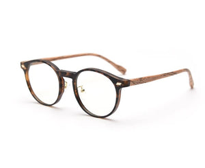 Swanwick women retro round glasses frame for men korean style wood grain TR90 eyeglasses accessories clear lens gray leopard