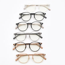 Load image into Gallery viewer, Swanwick women retro round glasses frame for men korean style wood grain TR90 eyeglasses accessories clear lens gray leopard