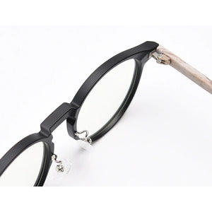 Swanwick women retro round glasses frame for men korean style wood grain TR90 eyeglasses accessories clear lens gray leopard