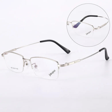 TGCYEYO Half Rim Alloy Front Rim Optical Eyeglasses Frame for Men and Women Eyewear Brand Designer Business Men Frames