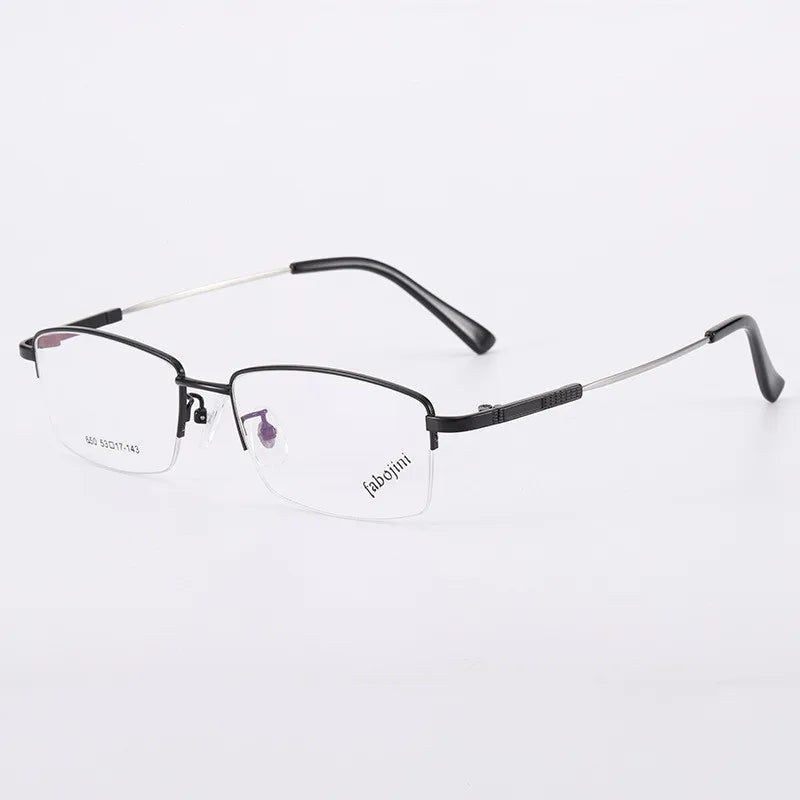 TGCYEYO Half Rim Alloy Front Rim Optical Eyeglasses Frame for Men and Women Eyewear Brand Designer Business Men Frames