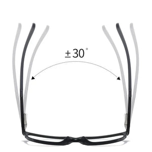 TR-90 Glasses Frame Full Rim Rectangular Eyewear with Spring Hinges Anti-Blue Ray Optical Spectacles Unisex