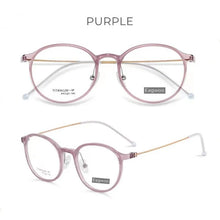 Load image into Gallery viewer, TR Titanium Eyeglasses Women Glasses Designed Full Rim Round Spectacle Vintage Style Fashion Small Size Frame Girl Brown Slim