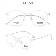 Load image into Gallery viewer, TR Titanium Eyeglasses Women Glasses Designed Full Rim Round Spectacle Vintage Style Fashion Small Size Frame Girl Brown Slim
