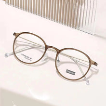 Load image into Gallery viewer, TR Titanium Eyeglasses Women Glasses Designed Full Rim Round Spectacle Vintage Style Fashion Small Size Frame Girl Brown Slim