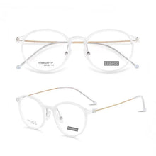 Load image into Gallery viewer, TR Titanium Eyeglasses Women Glasses Designed Full Rim Round Spectacle Vintage Style Fashion Small Size Frame Girl Brown Slim