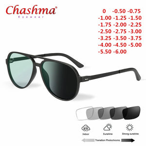 TR90 Eyeglasses Frame Photochromism Prescription Glasses Chameleon Myopia Glasses With Degree 0 -0.50 -1.0 -1.25 -1.5 To -6.0